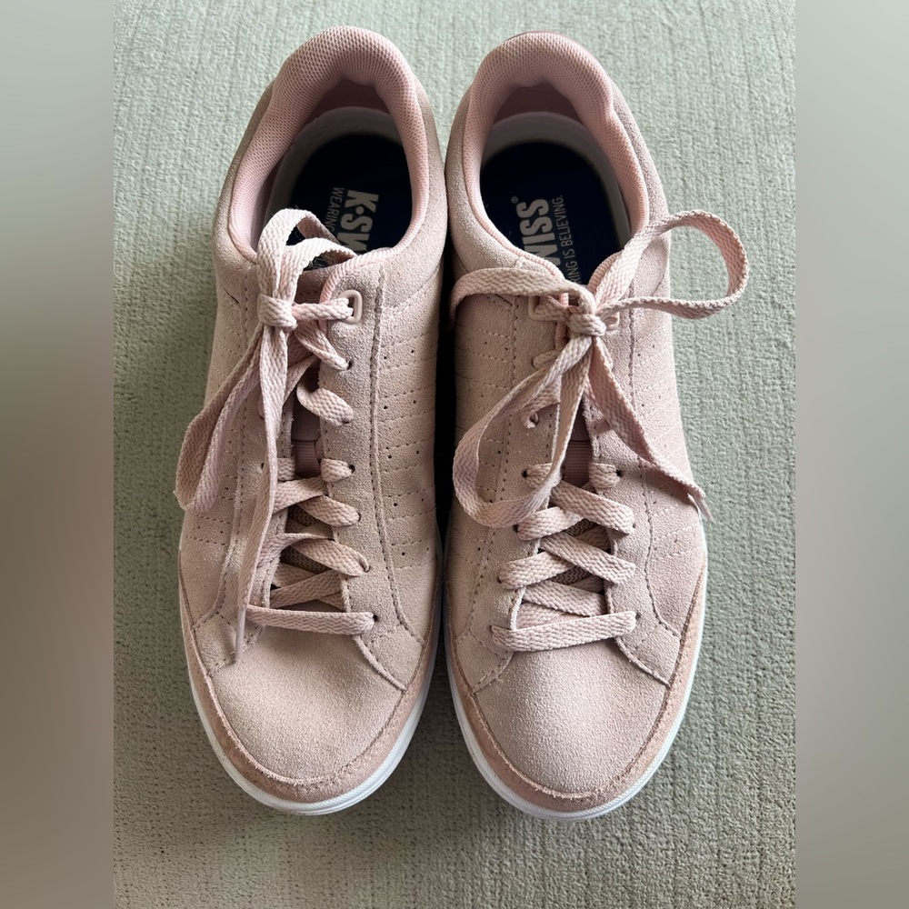 Women’s K-Swiss Court Block Low Pink Suede Canvas Shoes- Size 9.5